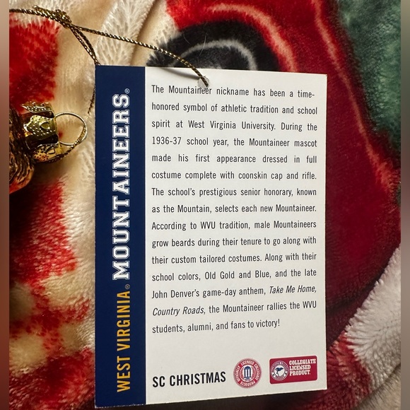 WVU West Virginia Mountaineers Christmas Ornament New in Box - Picture 7 of 7